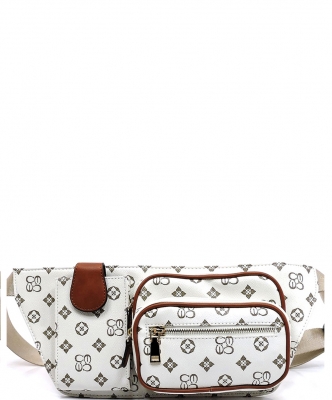Monogrammed Fanny Packs CS1480 IVORY/TAN